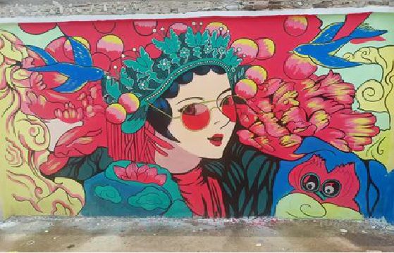  岐山墙体彩绘-网红墙