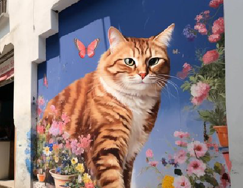  岐山自己绘制有个性的手绘墙