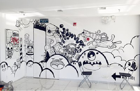  岐山手绘墙并非传统涂鸦。